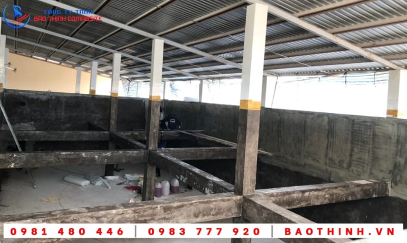 Bọc phủ composite hồ chứa nước tại Việt Úc - Cà Mau