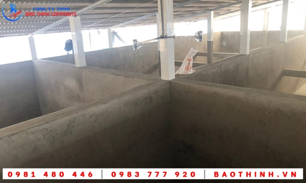 Bọc phủ composite hồ chứa nước tại Việt Úc - Cà Mau
