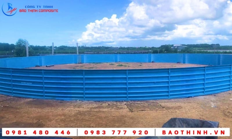 Hồ tròn Composite được lắp đặt tại Đông Hải - Bạc Liêu