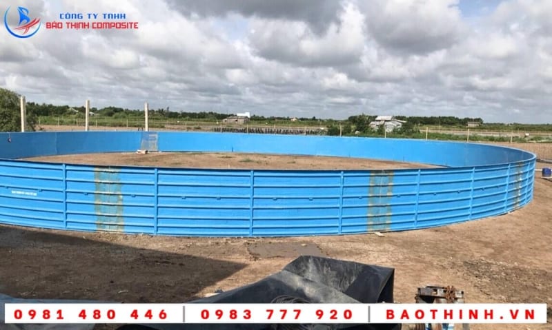 Hồ tròn Composite được lắp đặt tại Đông Hải - Bạc Liêu