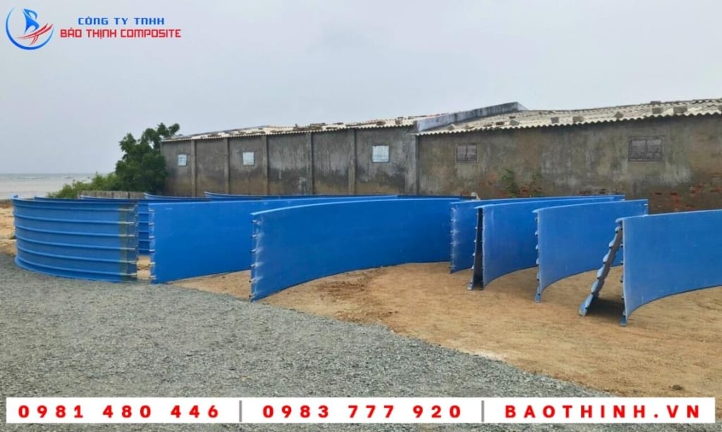 Lắp đặt hồ tròn composite tại Ninh Thuận 16 Hồ tròn Composite được lắp đặt tại Ninh Thuận