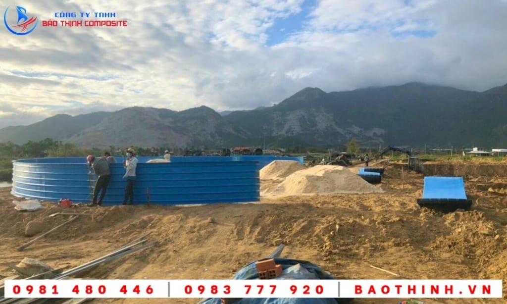 Hồ tròn Composite thi công lắp ráp tại Thanh Hóa