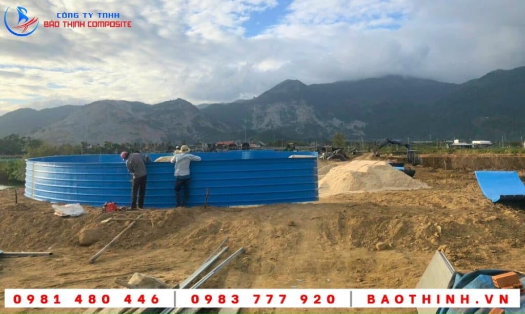 Hồ tròn Composite thi công lắp ráp tại Thanh Hóa