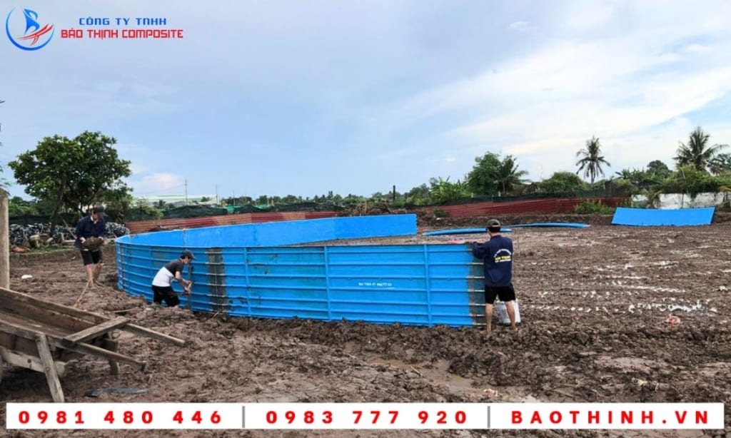 Hồ tròn Composite được lắp đặt tại Vĩnh Châu - Sóc Trăng