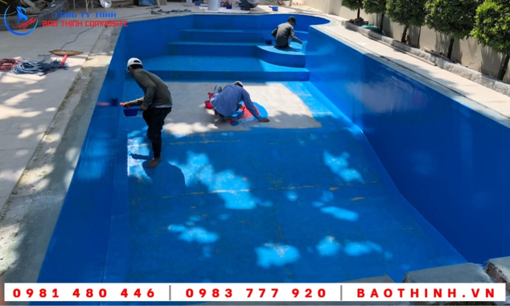 Bọc phủ composite hồ bơi tại TPHCM