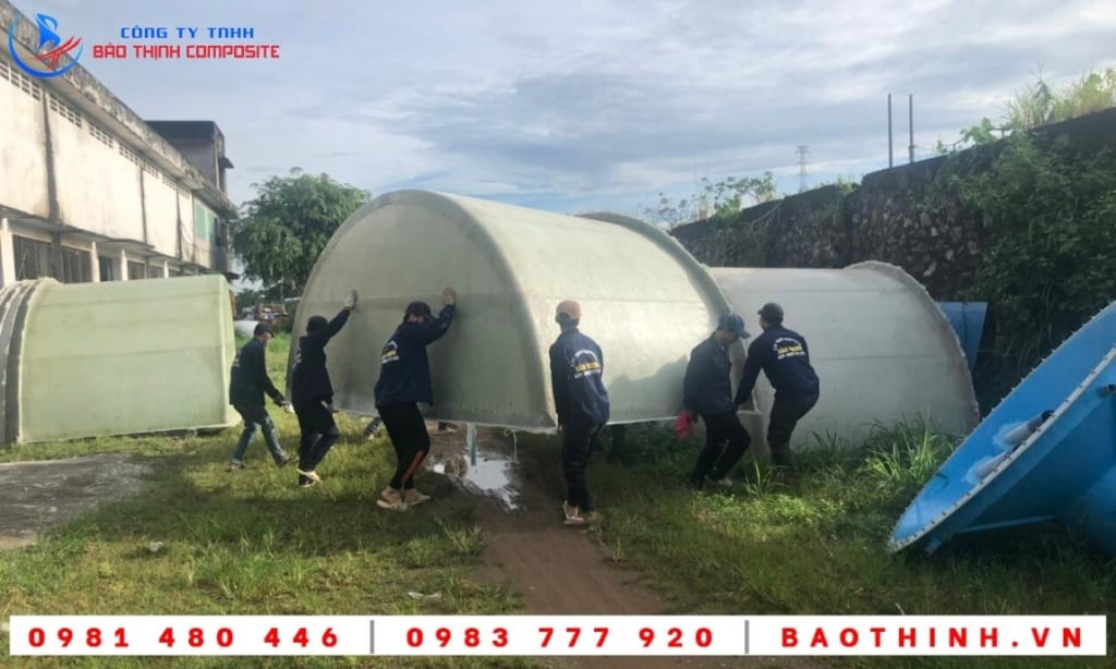 Bồn composite nuôi cá giống - Công ty A.M.T