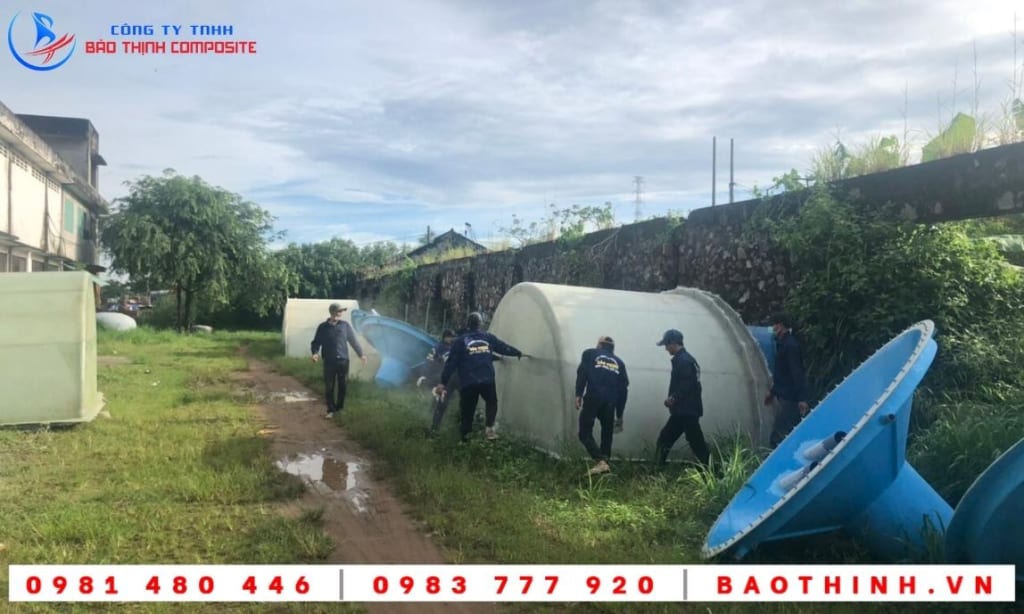 Bồn composite nuôi cá giống - Công ty A.M.T