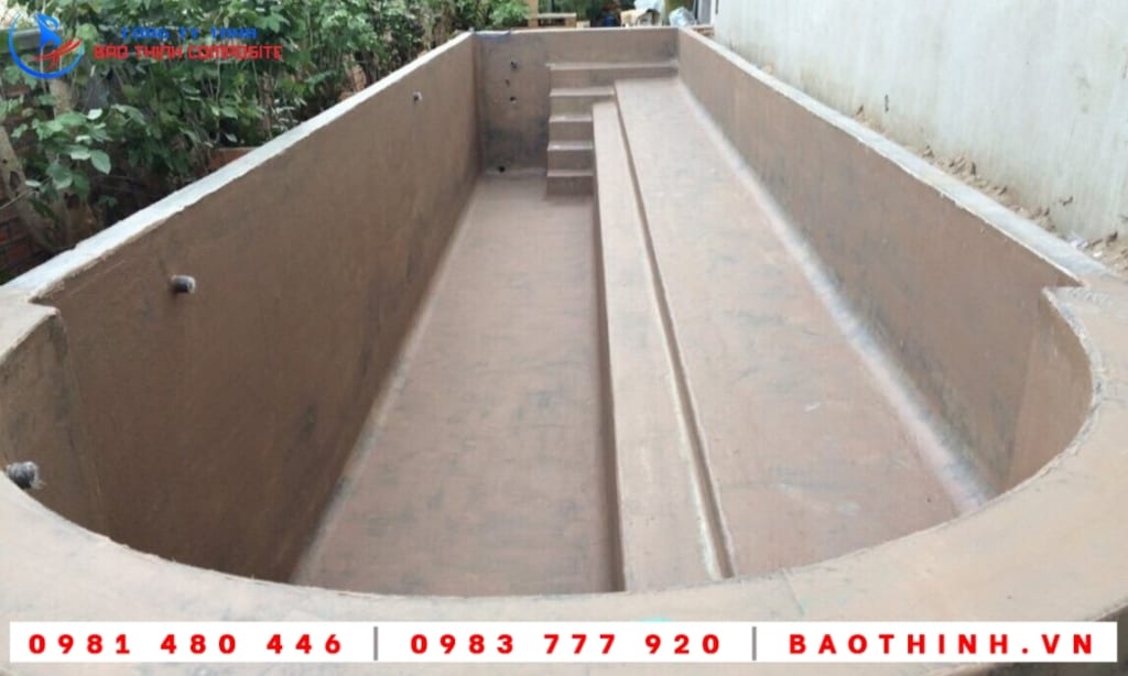 Hồ bơi composite được thi công tại Cần Thơ