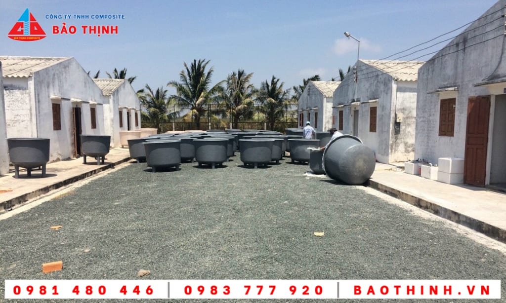 Mẫu sản phẩm bồn composite nuôi thủy