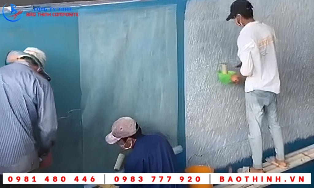 Chống thấm hồ nước cho Công ty Việt Úc - Sóc Trăng