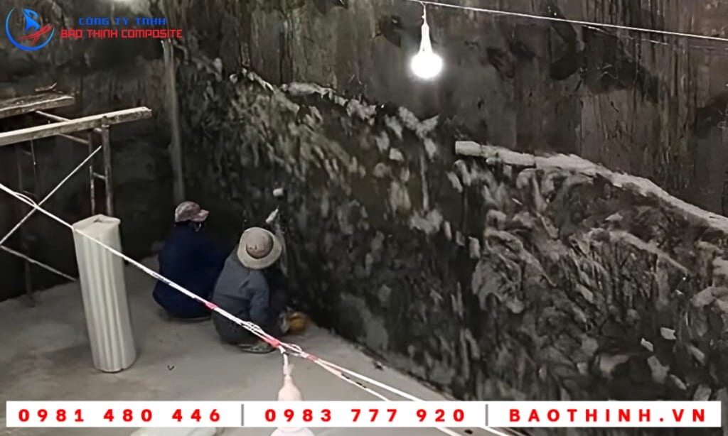 Chống thấm hồ nước cho Công ty Việt Úc - Sóc Trăng