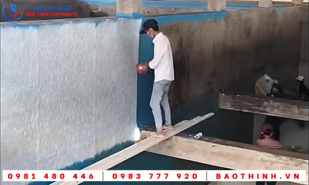 Chống thấm hồ nước cho Công ty Việt Úc - Sóc Trăng