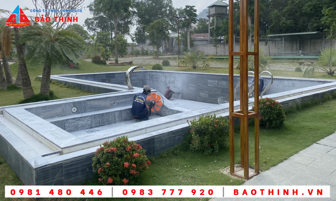 Chống thấm composite hồ bơi Phú mỹ BRVT