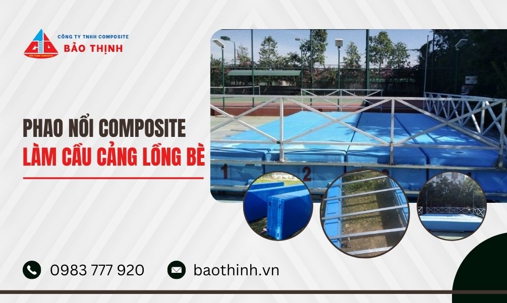 Phao nổi composite làm cầu cảng lồng bè