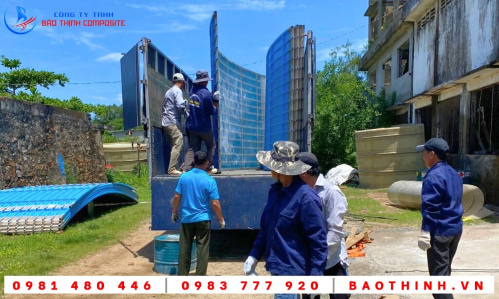 Hồ tròn composite nguyên khối tại Bình Thuận