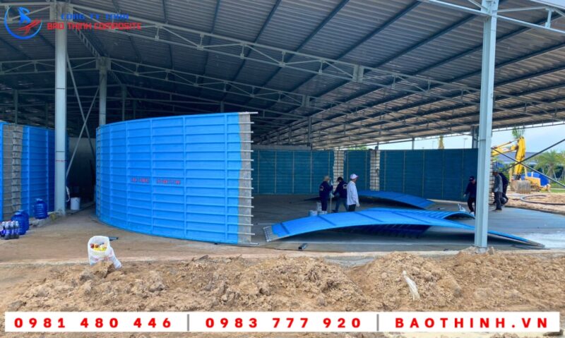 Hồ tròn composite nguyên khối tại Bình Thuận