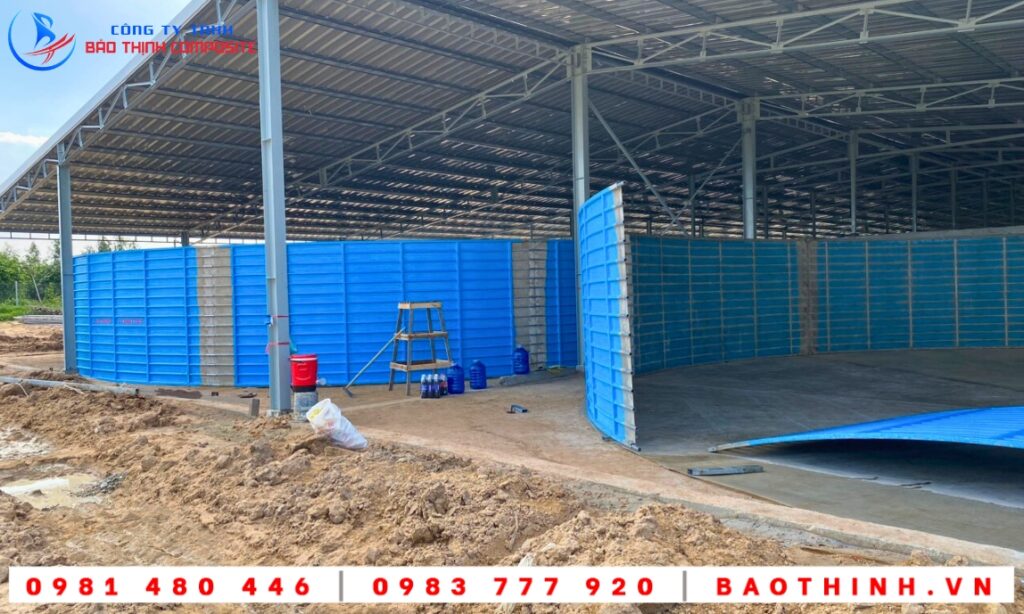 Hồ tròn composite nguyên khối tại Bình Thuận