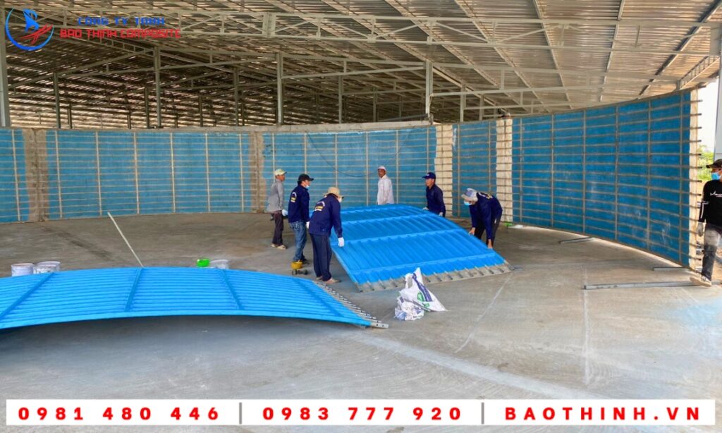 Hồ tròn composite nguyên khối tại Bình Thuận