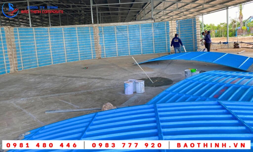 Hồ tròn composite nguyên khối tại Bình Thuận