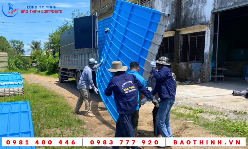 Hồ tròn composite nguyên khối tại Bình Thuận