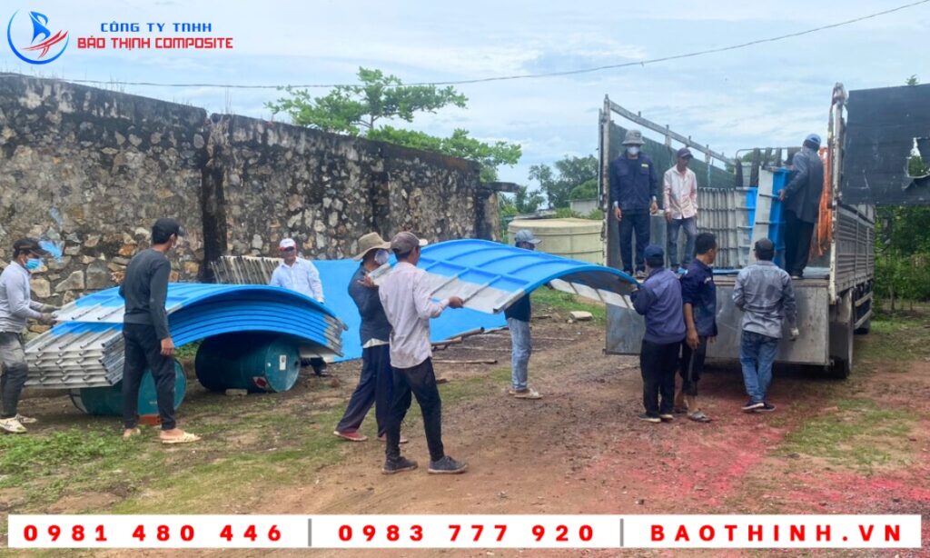 Hồ tròn composite nguyên khối tại Cà Mau