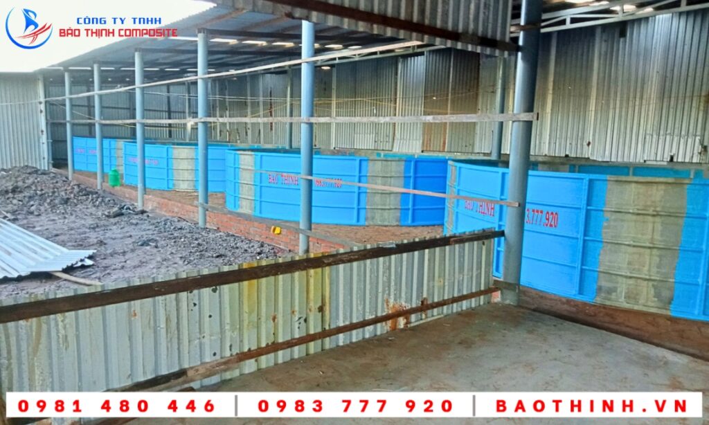 Hồ tròn composite nguyên khối tại Cà Mau