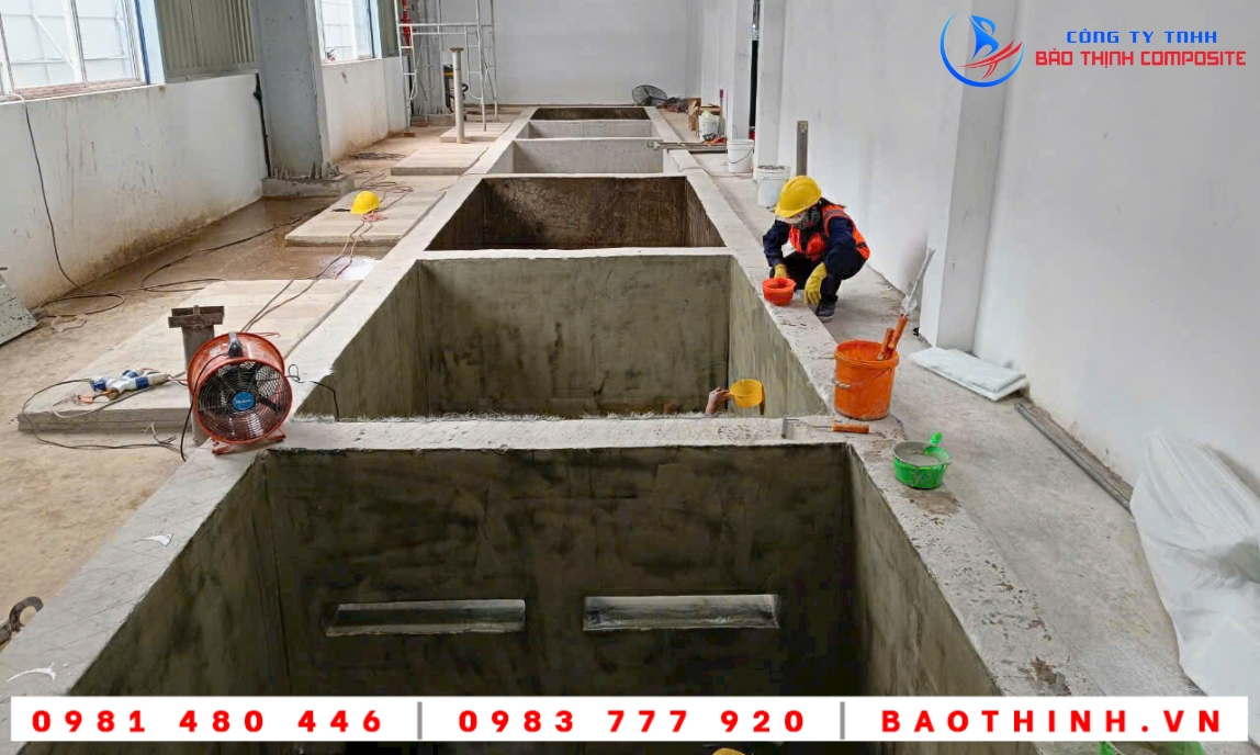 Chống thấm bể hóa chất tại Tiền Giang
