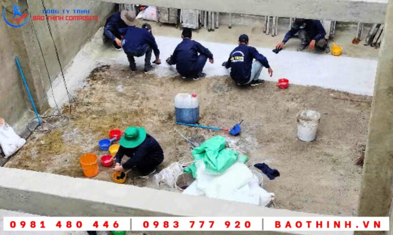 Chống thấm bể XLNT Công ty Leboucher
